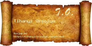 Tihanyi Orsolya névjegykártya